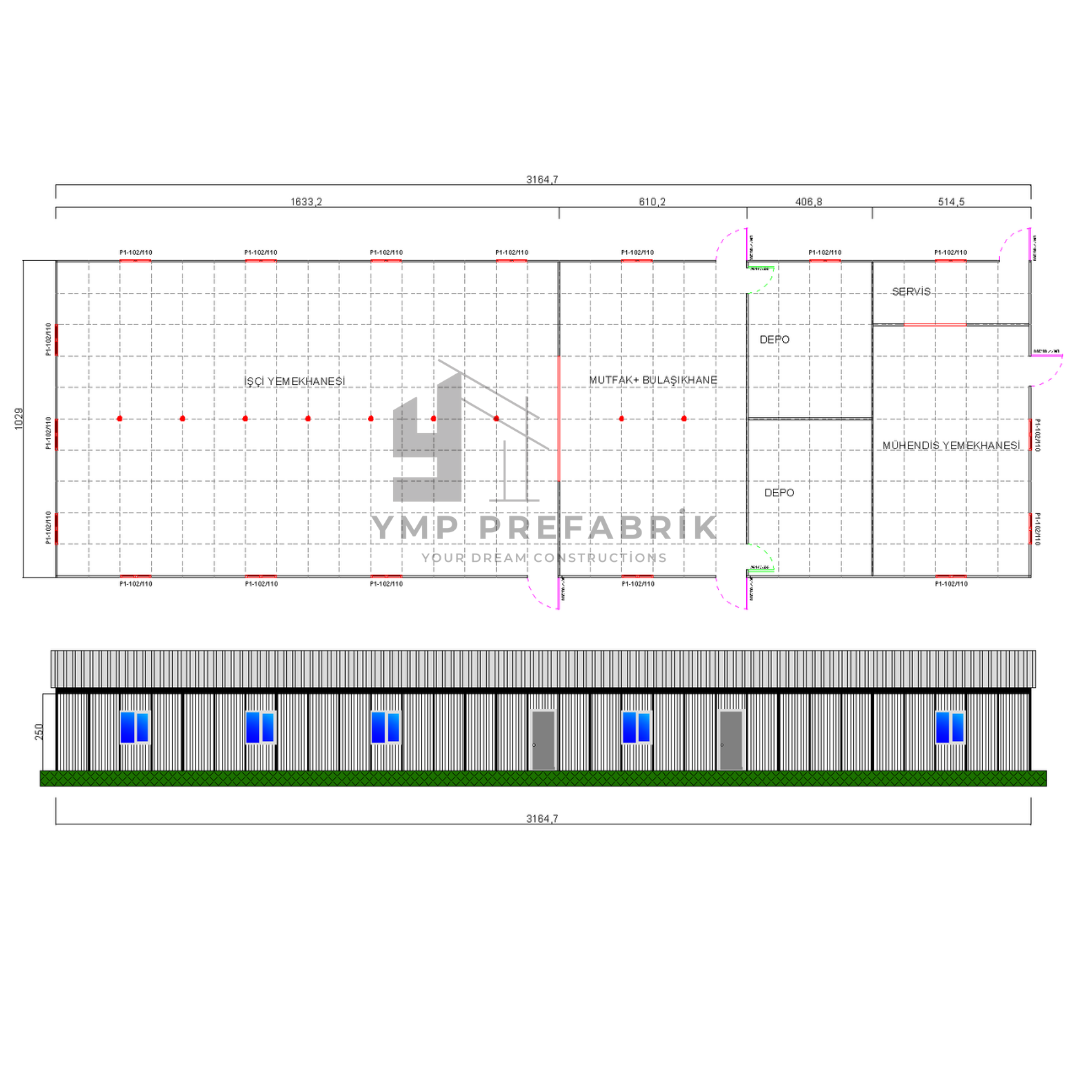 YMP PREFABRİK-ŞANTİYE BİNALARI-YEMEKHANE BİNASI
